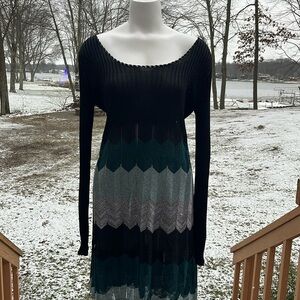 Laundry by Shelli Segal glittery knit dress L